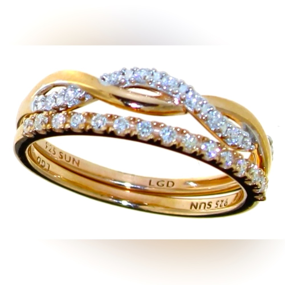 Brilliant 1/4 ct Lab Diamond 2 pc Stack Ring Set